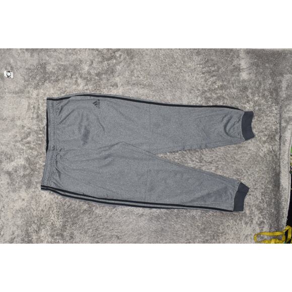 Adidas Men's 2XL Gray Polyester Jogger Pants Solid Drawstring Skinny Pockets - Picture 6 of 8